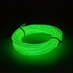Flexible LED Light EL Wire String Strip Rope Glow Decor Neon Lamp USB Controlle 3M Energy Saving Mask Glasses Glow Line F277(Gre