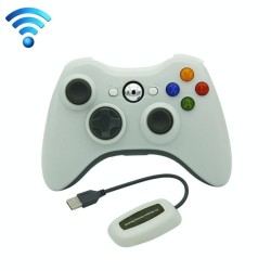 For Microsoft Xbox 360 / PC XB13 Dual Vibration Wireless 2.4G Gamepad With Receiver(White)