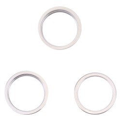 For iPhone 14 Pro 3PCS Rear Camera Glass Lens Metal Outside Protector Hoop Ring(Silver)