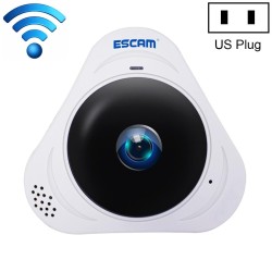 ESCAM Q8 960P 360 Degrees Fisheye Lens 1.3MP WiFi IP Camera, Support Motion Detection / Night Vision, IR Distance: 5-10m, US Plu