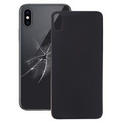 Easy Replacement Big Camera Hole Glass Back Battery Cover with Adhesive for iPhone XS(Black)