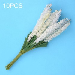 10 PCS DIY Wreath Material Artificial Flowers PE Mini Lavender Wedding Home Decoration(Milk White)