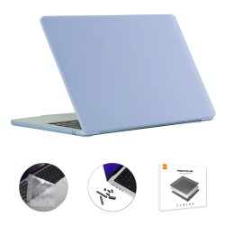 For MacBook Air 15.3 A2941 ENKAY EU Version 3 in 1 Matte Protective Case with TPU Keyboard Film & Anti-dust Plugs(Sierra Blue)
