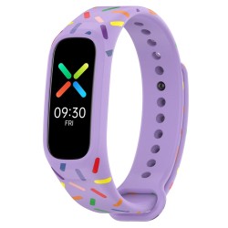 For OPPO Band Sports Rainbow Dots Silicone Watch Band(Purple)