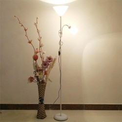 Double Head LED Eye Protection Mother and Son Floor Lamp Living Room Bedroom Bedside Vertical Table Lamp CN Plug, Power:7 + 16 w