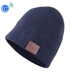 Bluetooth Warm Knit Hat, Supports Phone Answering & Bluetooth Photo Taking & Music Playing (Navy Blue)
