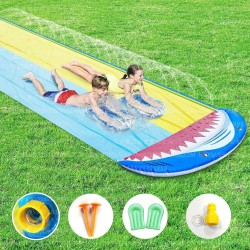 PVC Water Spray Shark Slide Lawn Park Outdoor Water Toys With Surfboard
