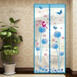 Summer Mosquito Curtain Magnetic Soft Screen Door Curtain, Size:100 x 210cm(Baby Blue)