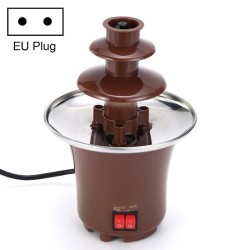 Mini Three-Layer Stainless Steel Chocolate Fountain Machine DIY Children Party Kitchen Utensils, EU Plug