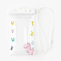 Mobile Phone IPX8 Waterproof Bag Touch Screen Swimming And Diving Case(Cute Dinosaur)