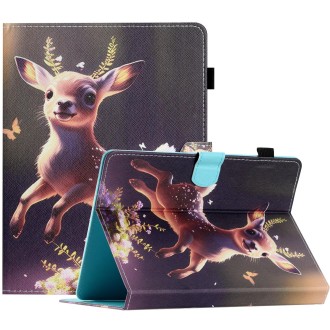 For 7 inch Coloured Drawing Stitching Leather Tablet Case(Deer)