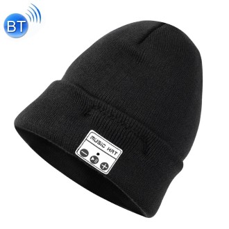 Bluetooth Warm Knit Hat, Supports Phone Answering & Bluetooth Photo Taking & Music Playing (Black)
