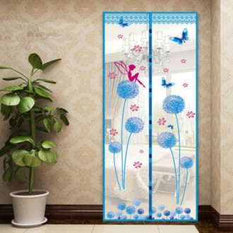 Summer Mosquito Curtain Magnetic Soft Screen Door Curtain, Size:90 x 210cm(Baby Blue)
