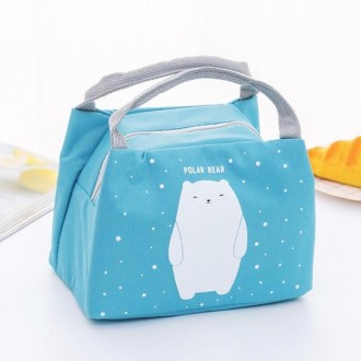 Portable Student Lunch Outdoor Portable Insulation Child Cute Student Lunch Box Bag(Polar Bear)