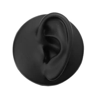 Simulation Facial Features Silicone Model Practice Display Props, Style:Left Ear(Black)
