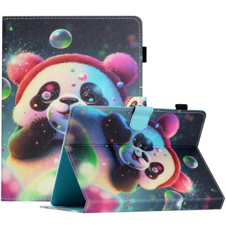 For 8 inch Coloured Drawing Stitching Leather Tablet Case(Panda)