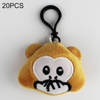 20 PCS Creative Plush Doll Mobile Pendants Gift Cartoon Cute Facial Expression Decorations Keychains with Hook