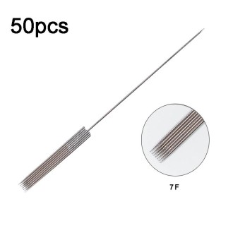 50pcs 7F 0.35 x 50mm Disposable Tattoo Needles Agujas Microblading Permanent Makeup Machine Needle