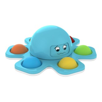 3 PCS Face-Changing Octopus Bubble Top Decompression Toy, Colour: Blue