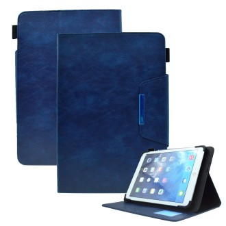 For 8 inch Suede Cross Texture Magnetic Clasp Leather Tablet Case(Blue)