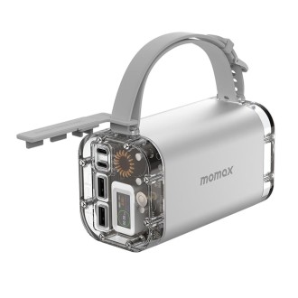 MOMAX iPower Stone Mini 40000mAh Bidirectional 100W Portable Outdoor Power Supply(Silver)