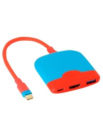 H0231 For Mobile / Nintendo Switch Expansion Dock Portable Base(Red Blue)