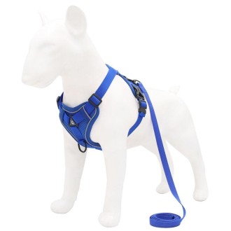 HT-864 Pet Traction Rope Reflective Breathable Dog Chest Strap Vest, Size: M(Blue)