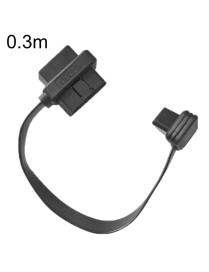 0.3m OBD2 Male to Female Tee Extension Cable OD16 16C Flat Cable