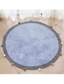 Round Ball Cotton Carpet Household Children Mat Doormat, Diameter: 1.2m(Blue)