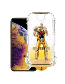 For iPhone XS Max Easy Install Dust-proof Armor Tempered Glass Film