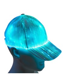 LED Fiber Optic Luminous Hat Couple Luminous Hat Outdoor Luminous Cap Performance Hat(White Colorful Light)