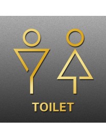 19 x 14cm Personalized Restroom Sign WC Sign Toilet Sign,Style: Triangle-Golden Public 