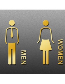 19 x 14cm Personalized Restroom Sign WC Sign Toilet Sign,Style: Tie-Golden Separate