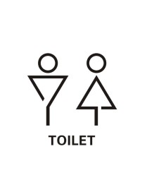 19 x 14cm Personalized Restroom Sign WC Sign Toilet Sign,Style: Triangle-Black Public 