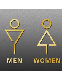 19 x 14cm Personalized Restroom Sign WC Sign Toilet Sign,Style: Triangle-Golden Separate 