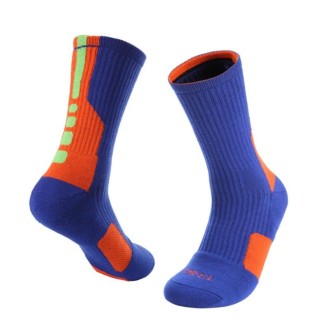 Adult Mid Tube Socks Thick Terry Basketball Socks, Size: Free Size(Colorful Blue)