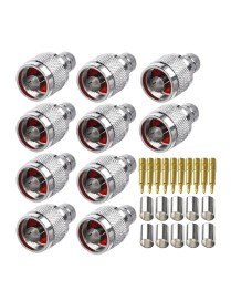 10pcs NJ-7 For LMR400 N Type Plug Connector Low Loss RF Coaxial Connector