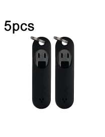 5pcs Eject Sim Card Tray Open Pins Needle Keychain Tool With Silicone Case(Black)