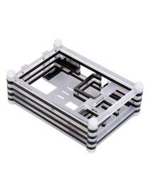 9 Layers Acrylic Box Shell Case with Cooling Fan Hole for Raspberry pi 3(Black)