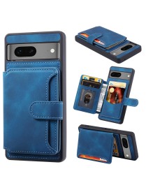 For Google Pixel 7a Skin Feel Dream Anti-theft Brush Shockproof Portable Skin Card Bag Phone Case(Peacock Blue)
