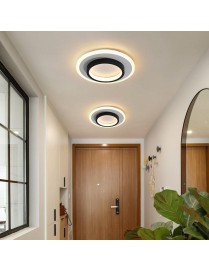 20W 3-color Dimming Aisle Light LED Entrance Corridor Cloakroom Ceiling Light Black Circular 