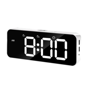 XM905 Multifunctional Voice-activated Alarm Clock LED Electronic Wall Clock (White)