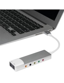 HY-601 6 in 1 USB Multi-Functional Sound Card USB + Audio 3.5 + 7.1CH / OPTICAL(Argent)