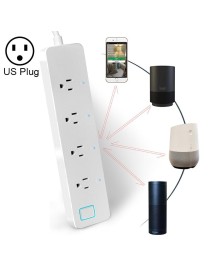 10A Home Smart WiFi Power Strip Surge Protector 4 Outlet Wireless Power Extension Socket, Support APP Operation & Timing Switch,