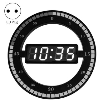 12 Inch Simple LED Ring Round Clock Mute Digital Electronic Clock, Colour: EU Plug