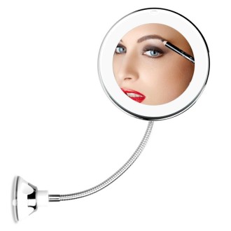 CY-080 10X Magnification Suction Cup Folding Makeup Mirror with LED Light, Style: Charging Version