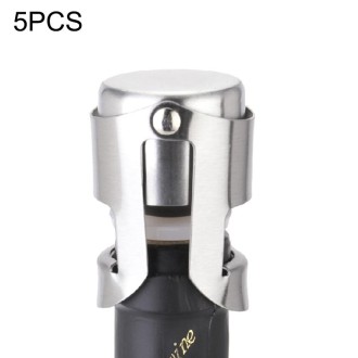5 PCS Novel Stainless Steel Champagne Wine Bottle Stopper (Silver)