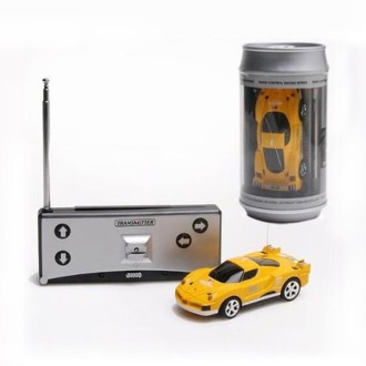 Coke Can Mini RC Car Radio Remote Control Micro Racing Car(Yellow)