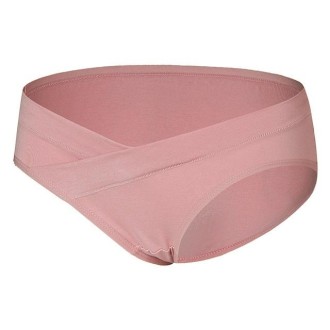 Summer Thin Cotton Low-rise Belly Support Pregnant Woman Panties (Color:Skin Pink Size:M)