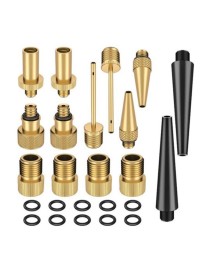 24 in 1 with Leather Ring SV/AV/DV Bicycle Valve Adapter Set Bike Ball Pump Accessories